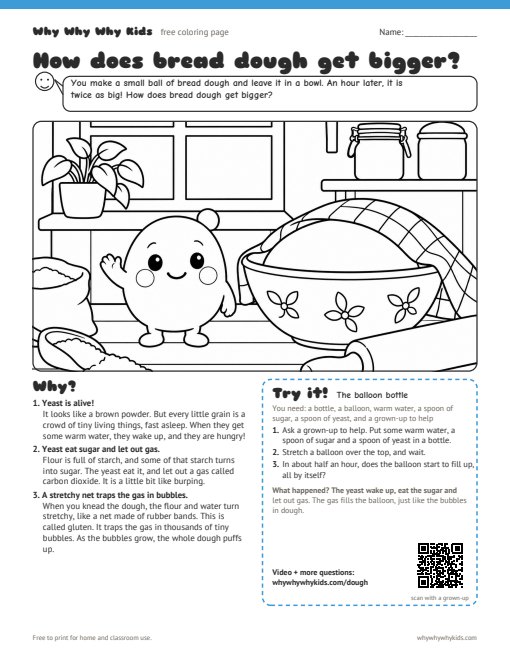 Preview of the coloring page: How does bread dough get bigger?