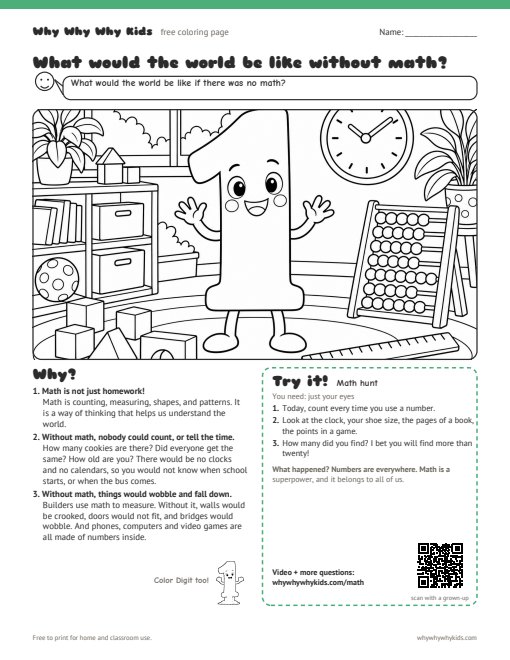 Preview of the coloring page: What would the world be like without math?