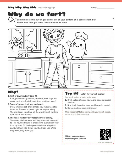 Preview of the coloring page: Why do we fart?