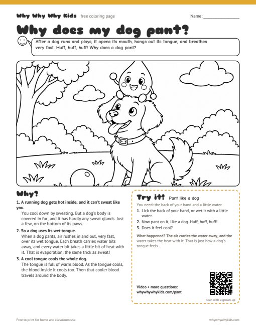 Preview of the coloring page: Why does my dog pant?